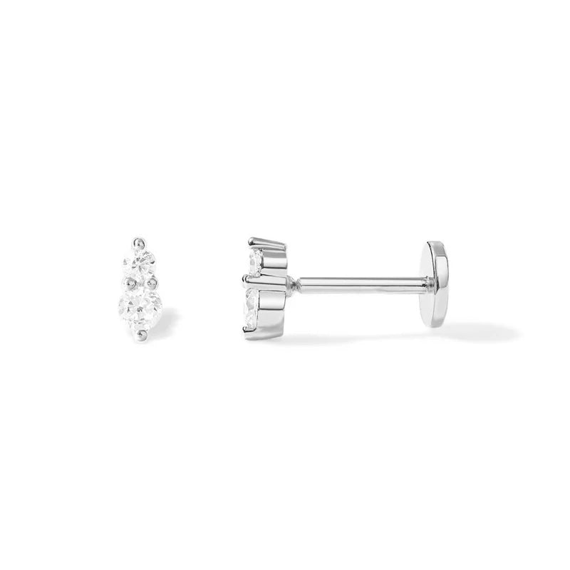 Heart Round Ball Flat Helix Piercing Earring 925 Sterling Silver Ear Studs Geometric Zircon Exquisite Trinket Studs Aretes