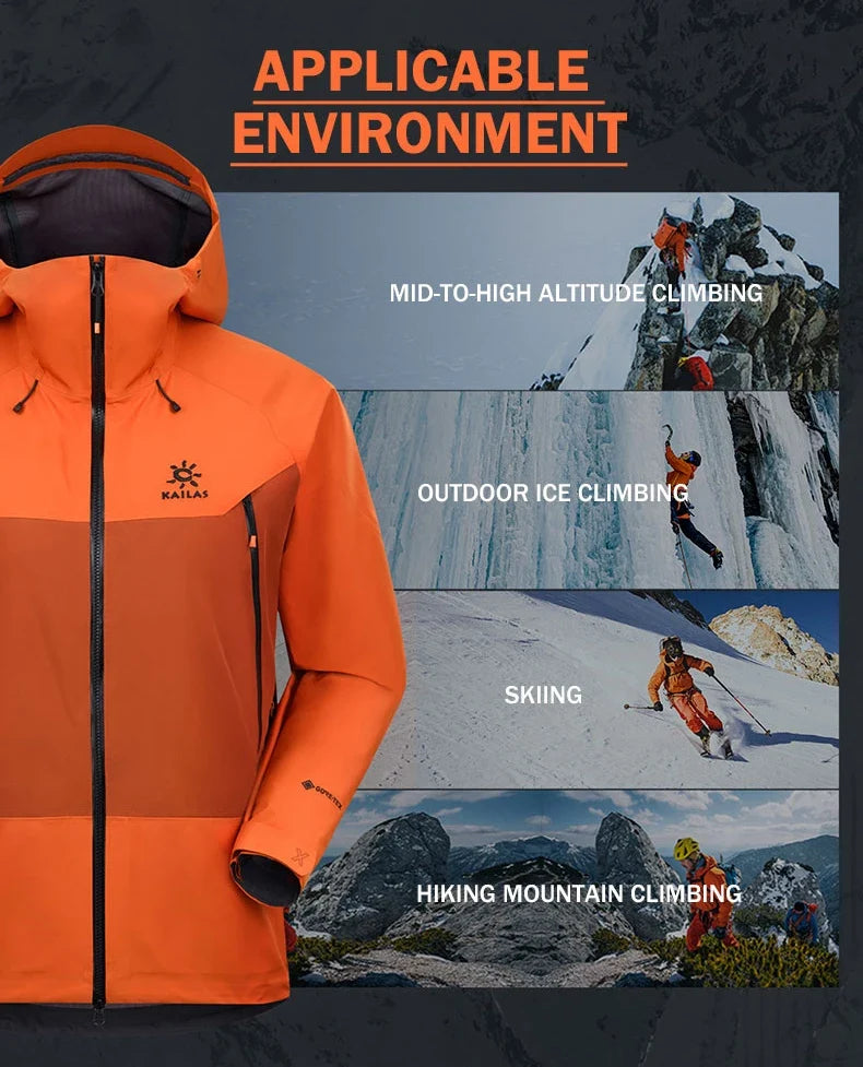 Mont-X Hard Shell Jacket GTX Rainstorm Waterproof Hooded Coats Outdoor Professional Mountaineering Jackets KG2441135