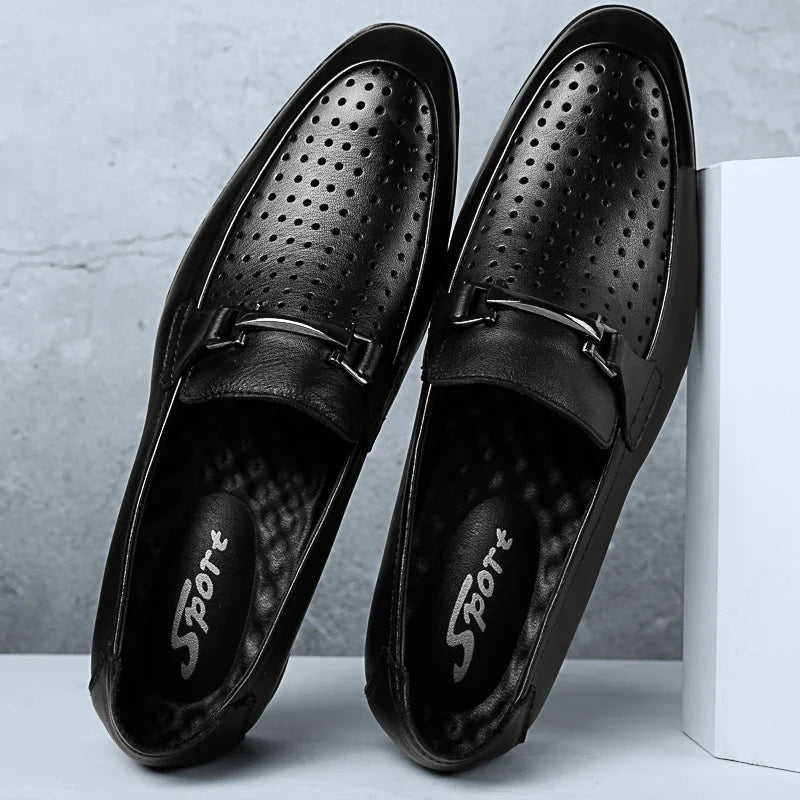 Italy Luxury Brand Fashion Men Casual Shoes Loafer Shoes Men Genuine Leather Slip-on Formal Shoes Moccasins Handmade Man Shoes