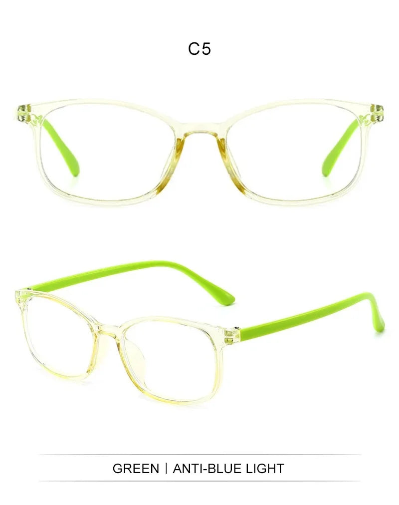 CRIXLAIS Fashion Square Computer Glasses For Children Vintage Prescription Eyeglasses Frames Kids Anti Blue Light Eyewear UV400