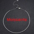 2mm All Moissanite Tennis Necklace for Women 925 Silver Plate 18K Gold Choker Chain Sparking Diamond Riviera Necklace Adjustable