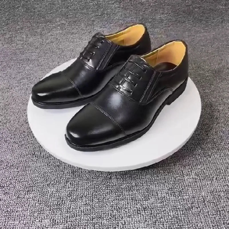 Men's Slip-On Leather Dress Shoes – Comfortable Lace-Free Formal Office Shoes, EU 40–47