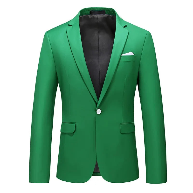 New Male Solid Colour Formal Suit Jacket 21 Colours Available Men Wedding Prom Party Tuxedo Blazer Slim Fit Coats