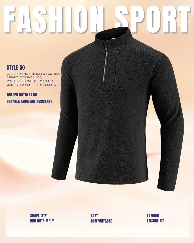 SBWL New high-quality men's autumn and winter outdoor sports inner layer warm long-sleeved T-shirt fitness running jacket Tops