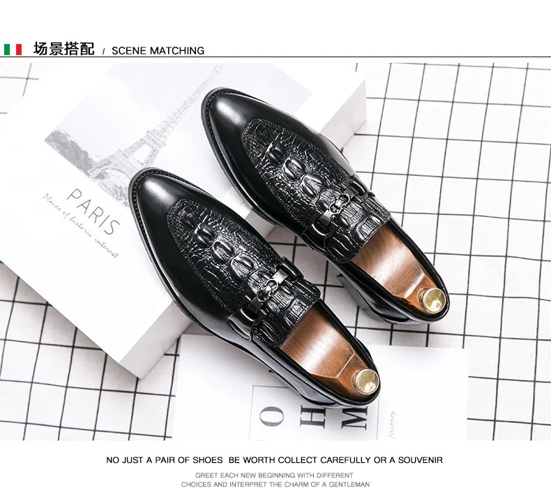 New Dress Leather Lofers Men Classic Casual Business Shoes For Men Social Party Leather Shoes Slip On Wedding Office Shoes Male