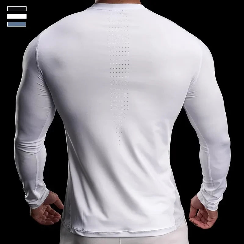 Autumn Sports Gym Fitness Clothes Tights Long-sleeved Running Training Bottoming Tops Long-sleeved T-shirts High Elasticity