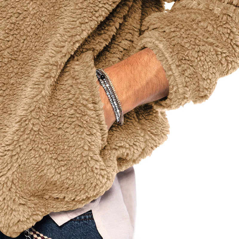 Men's Autumn and Winter Double-Sided Fleece Warm Jacket  Loose Hooded Casual Jacket