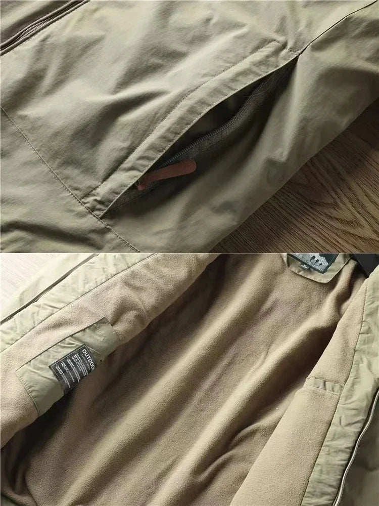 Casual Warm Military Tactical Coat Men Large Size Jacket Autumn Winter Padded Thickened Outdoor Punching Hiking Jacket Men's Top