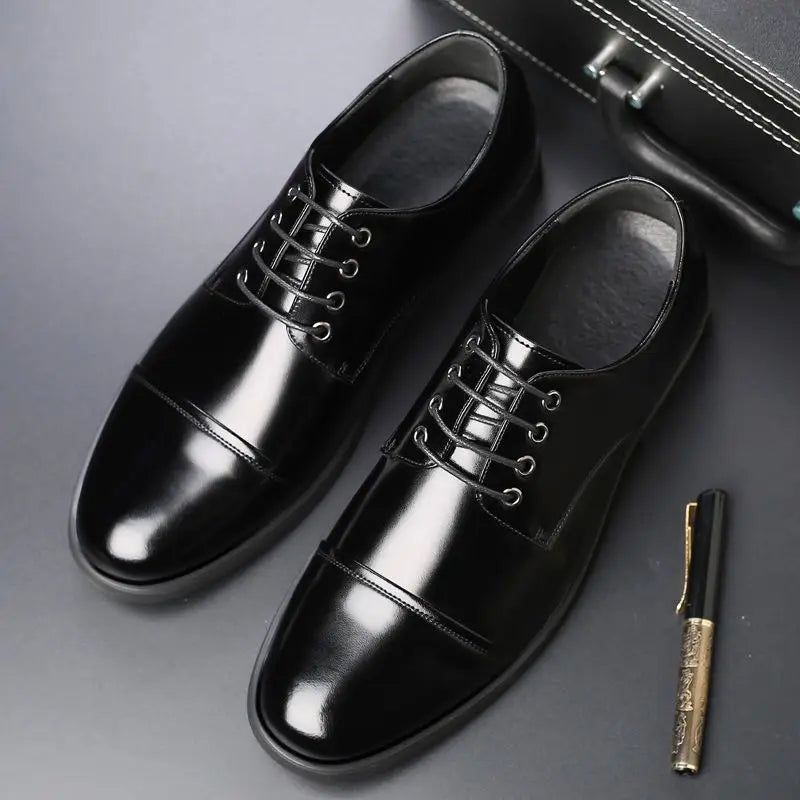 Round Toe Lace Up Business Social Shoe for Men Casual High Quality Fashion 2025 Style New Spring Autumn Dress Loafers Shoes Man