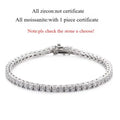 18k Gold Plated Moissanite Tennis Bracelet for Women 3/4/5mm Classic 925 Sterling Silver Certified Bracelet for Men Chain