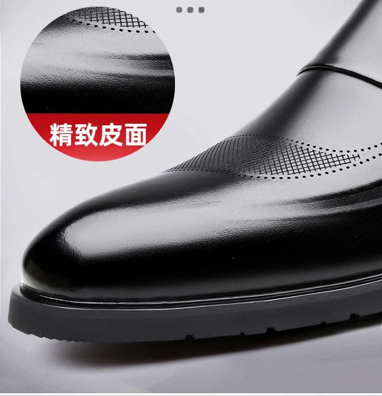2026 New Designer Leather Shoes for Men Spring Autumn Business Casual Shoes Male Fashion Solid Color Wedding Shoe Man
