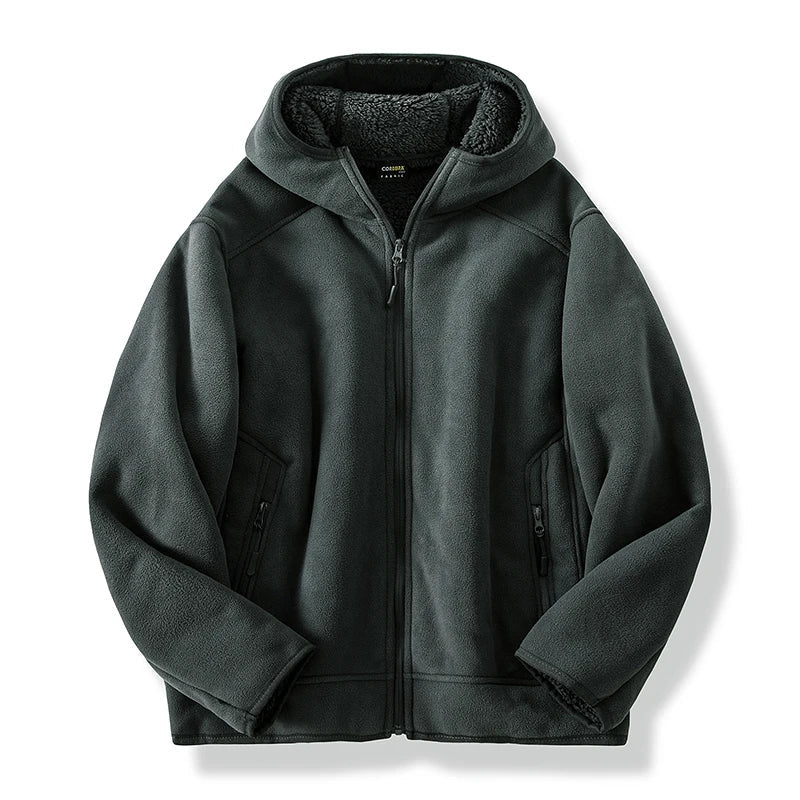 2024 Autumn/Winter New Men's Fleece Jacket With Thickened And Plush Youth Hoodie Jacket Casual Fashion Jacket Cotton Jacket