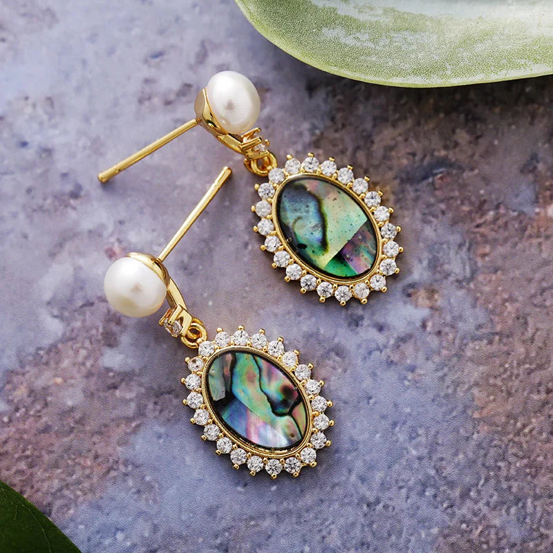 Luxury Freshwater Pearl Shell Stud Dangle Woman Wedding Holiday Earrings Designer Aesthetic Elegant Jewelry Gifts Bijoux