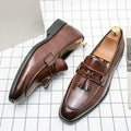 Mens Luxury Tassel Flats Leather Casual Office Designer Brogue Loafers Moccasin Wedding Oxford Footwear Dress Shoes for Men 2022