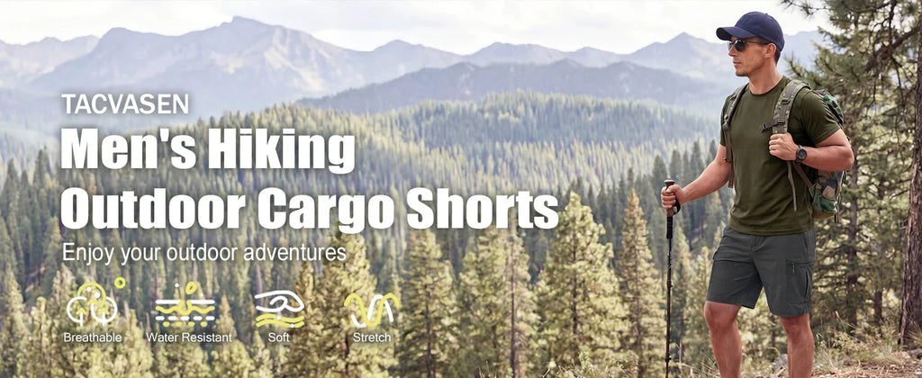 Men's Hiking Cargo Shorts 9" Quick Dry Lightweight Water Resistant Nylon Shorts Summer Casual Golf Work with 5 Pockets