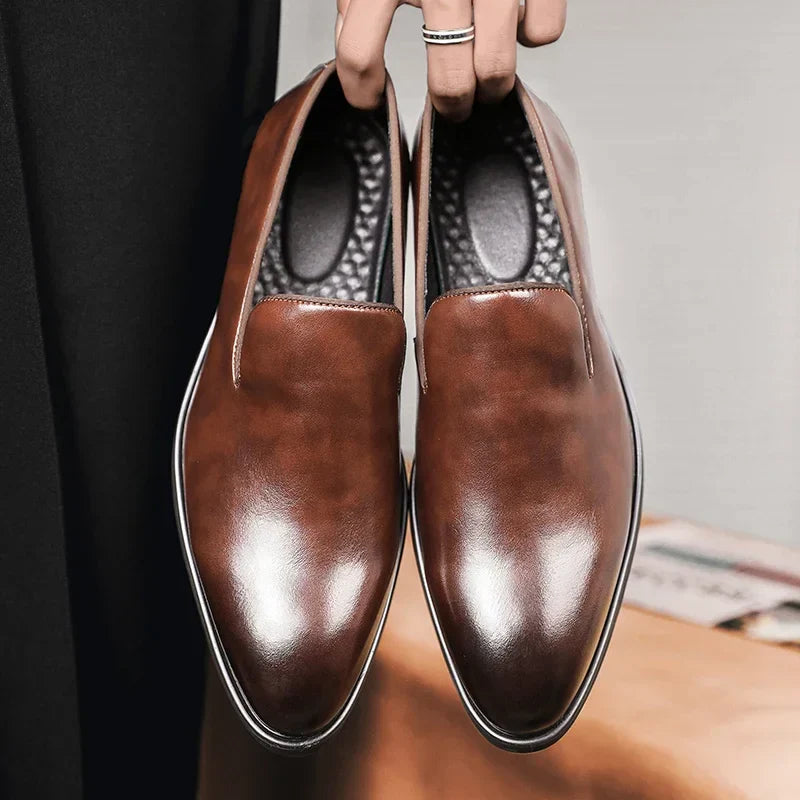 Designer Men's Leather Shoes – Classic Lace-Up Formal Dress Shoes (Black, Brown)