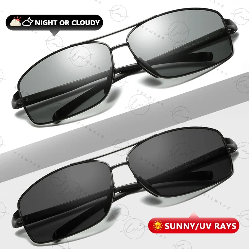 Classic Photochromic Sunglasses Polarized Man Day Night Vison Glasses Woman Chameleon Lens For Driving Goggles Male