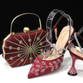 Ladies High Heels And Bags In Same Color Shiny Material for Wedding Party