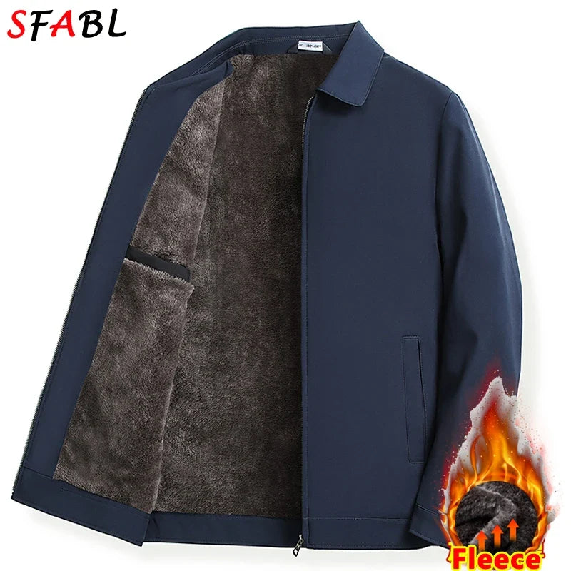 Casual Thermal Warm Winter Jackets for Men Business Blazers Coat Fleece Lining Men's Winter Jacket Luxury Parka Outerwear L-3XL