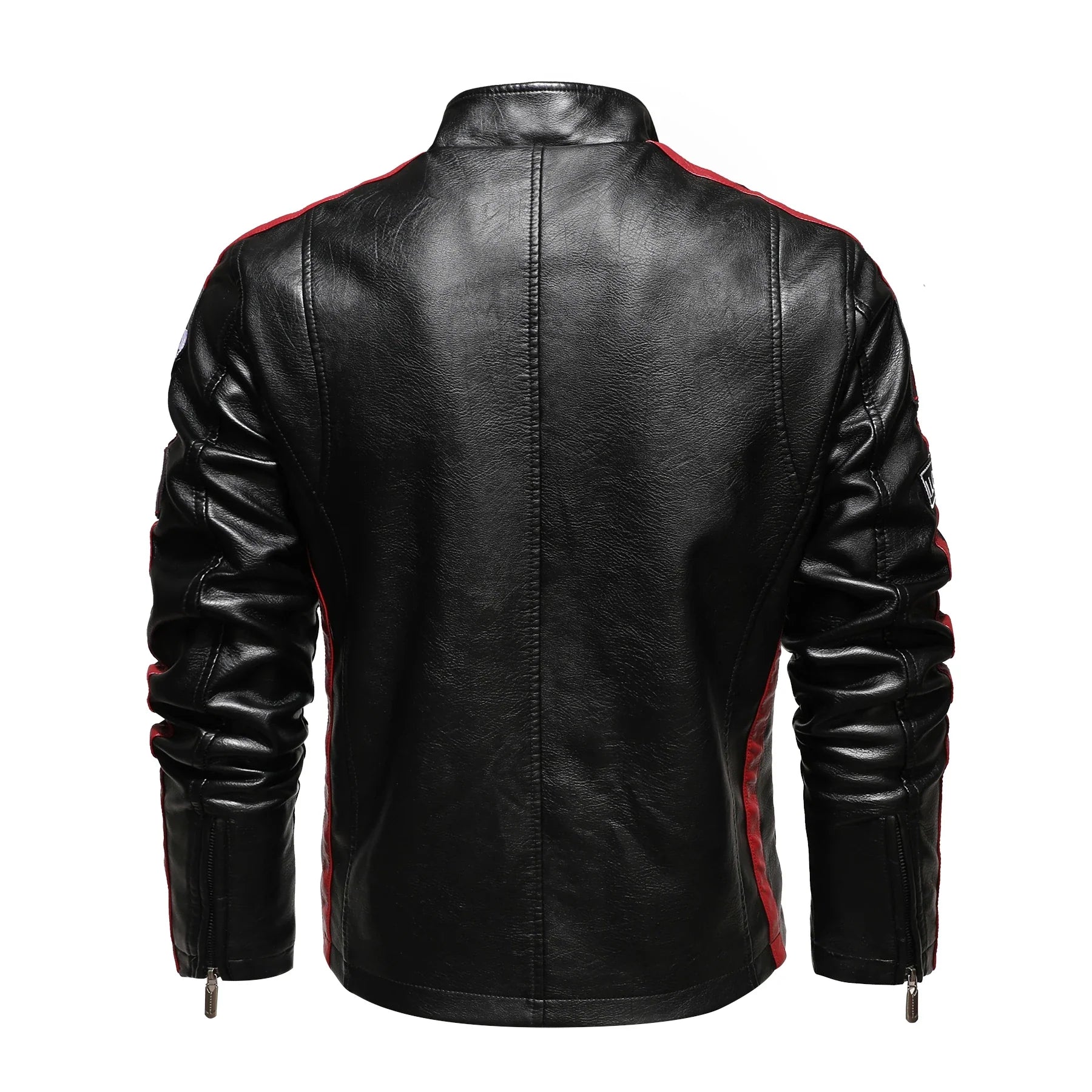Men's Motorcycle Racing Suit PU Leather Label Color Jacket
