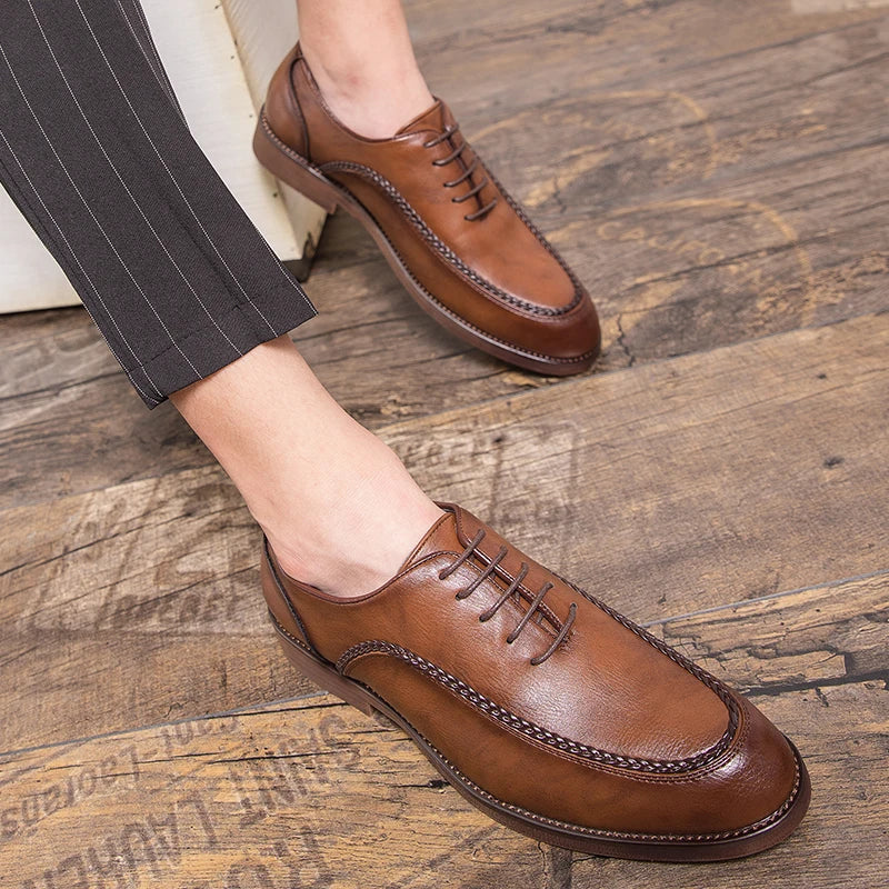 Spring Autumn New Men's Genuine Leather Casual Shoes Outdoor Work Shoes Office Dress Shoes Men's Wedding Shoes Free Delivery