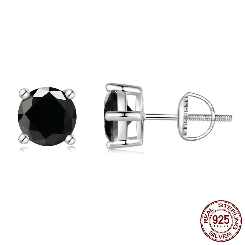 Green Moissanite Diamond Stud EarringCertified S925 Sterling Silver Plated 18k White Gold Screw Back Earrings for Women Man