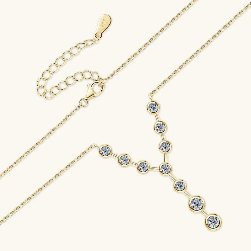 4mm&3mm Moissanite Pendent Necklace 925 Sterling Silver Fashion Sexy Y-Shaped Necklaces for Women 2025 Party Jewelry Gift
