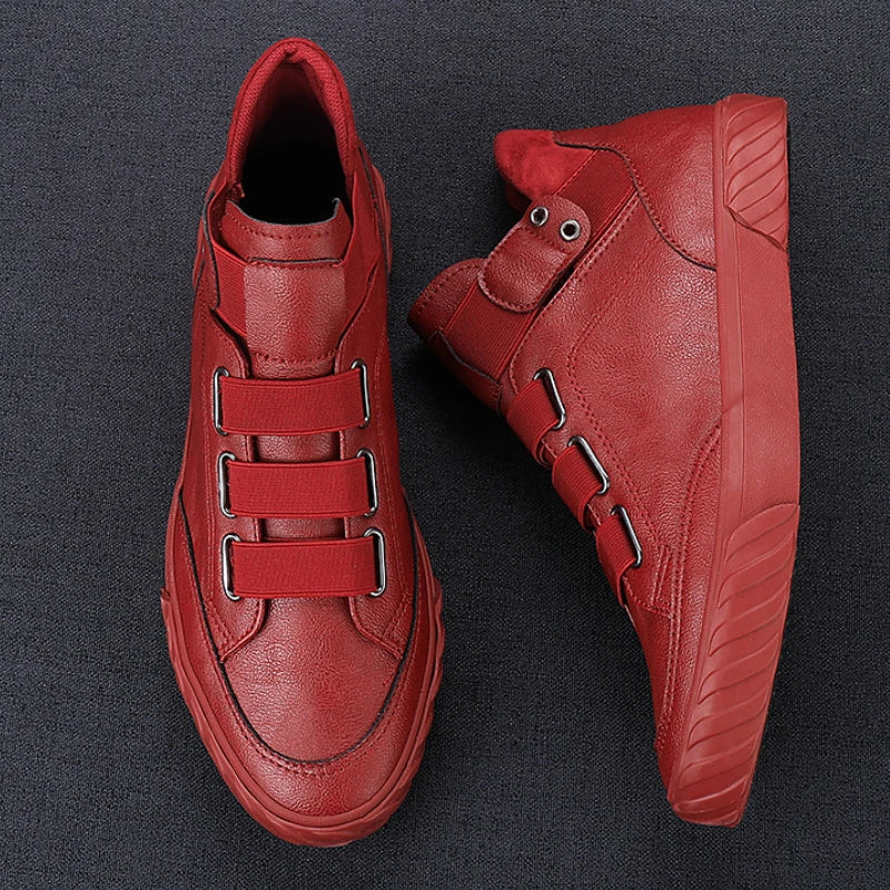 Retro High Top Men's Shoes Luxury Leather Casual Shoes Men British style Ankle Boots Comfortable Soft Men Sneakers New Moccasins