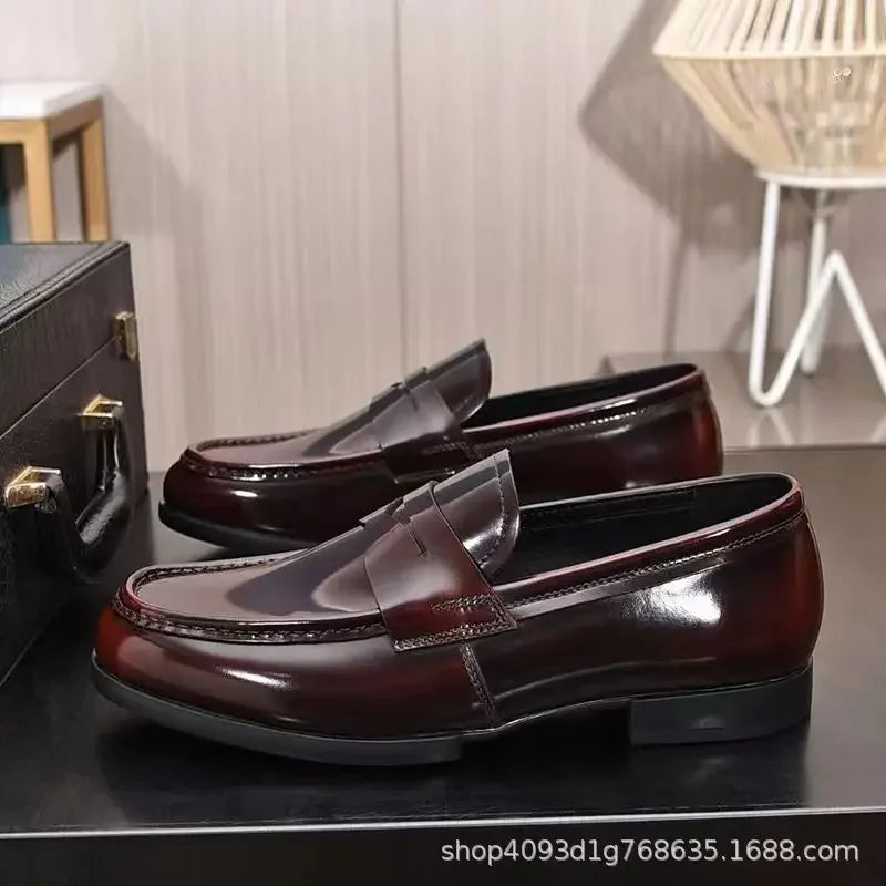Men’s Premium Leather Slip-On Loafers – Comfortable Business & Casual Dress Shoes