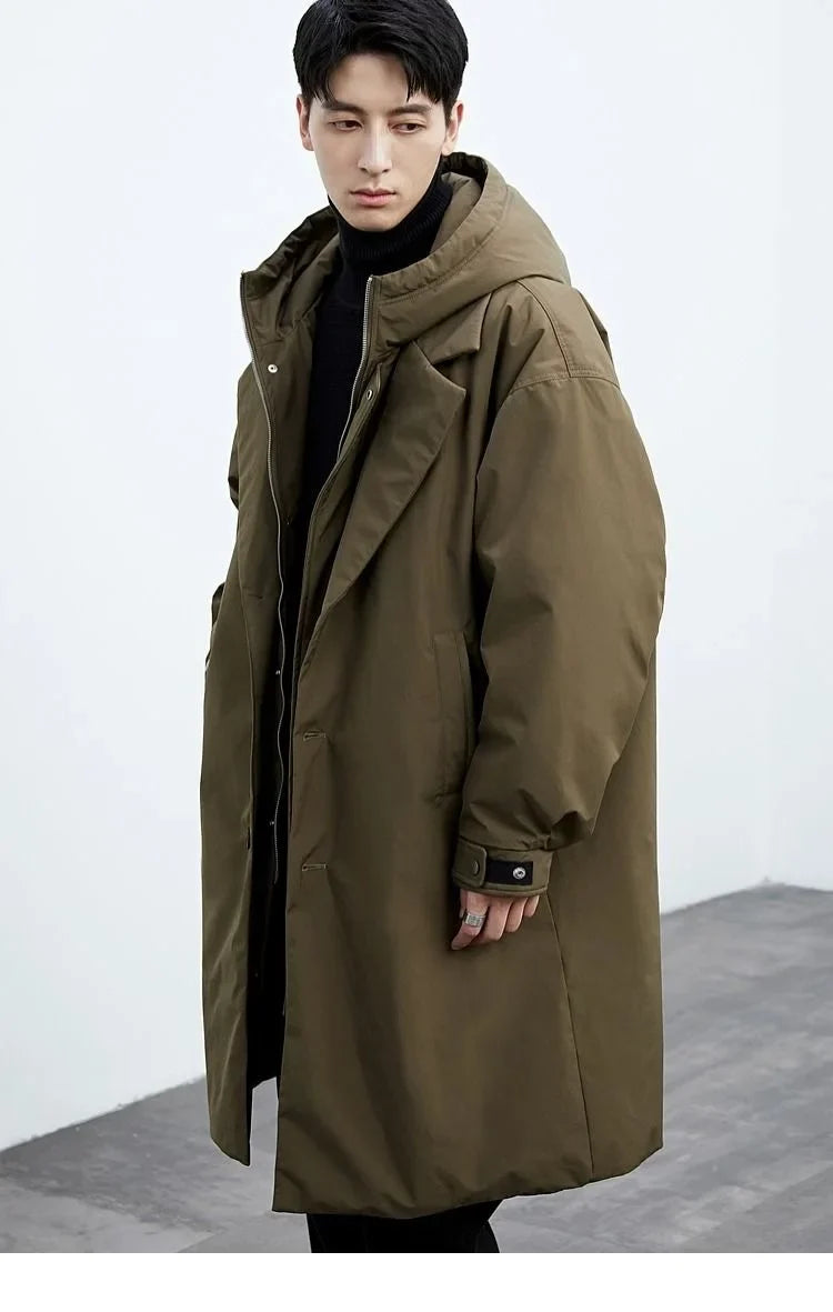 2024 Spring and Autumn New Fashion Solid Color Windproof Long Trench Coat Men's Casual Loose Large Size High Quality Coat M-5XL