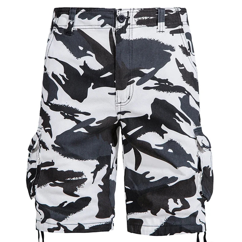 Tactical Cargo Shorts Men Camo Joggers Shorts Casual Outdoor Sports Half Pants Pocket Cotton Breathable Cargo Shorts