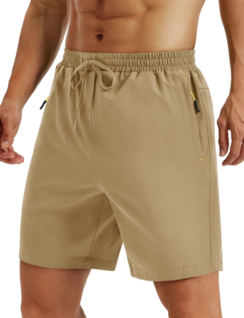Mens Hiking Shorts Summer 7" Quick Dry Lightweight 3 Zipper Pockets Workout Gym Fitness Athletic Running Shorts Male
