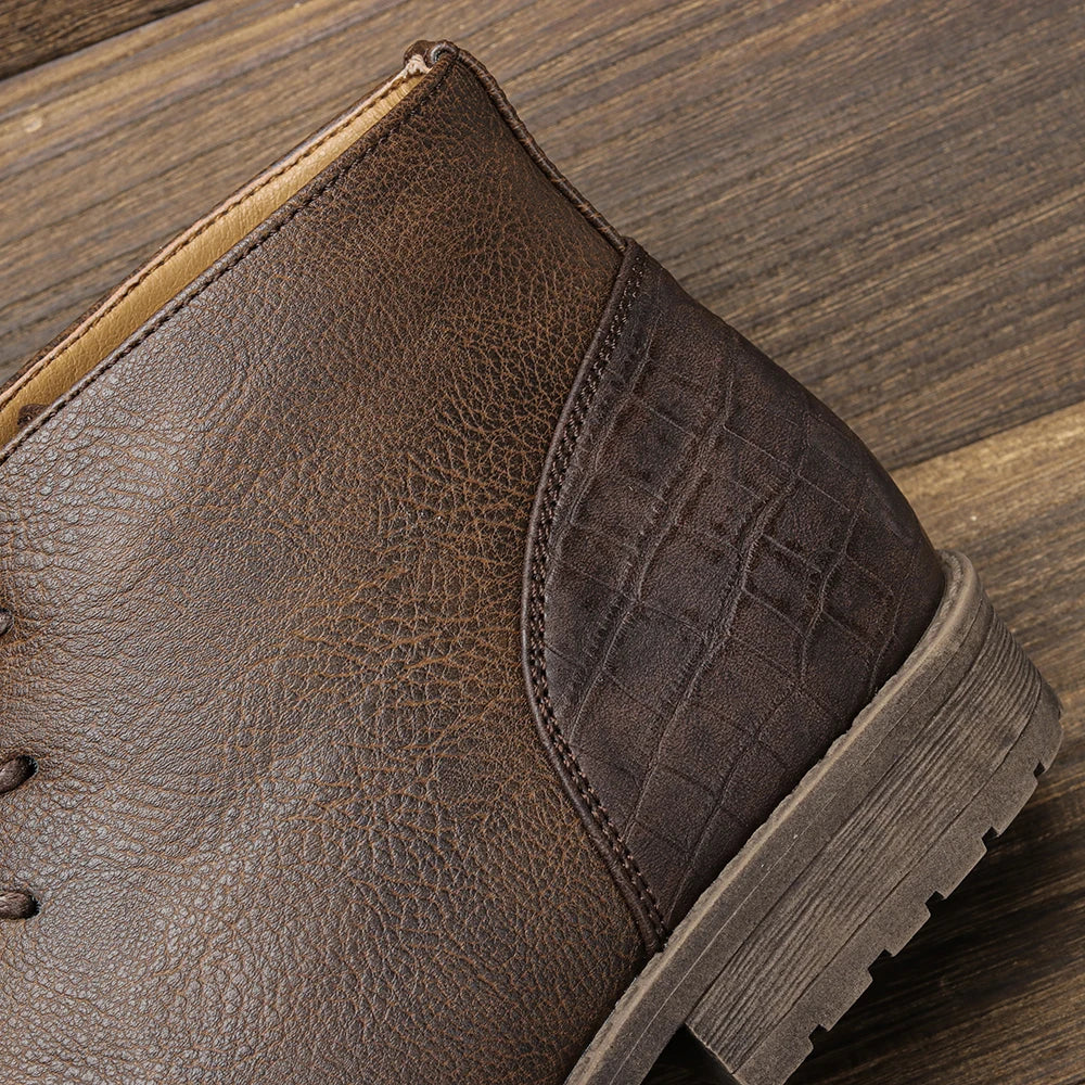 Retro American Style Men Desert Boots Ankle Boots Vintage Casual Leather Boots for Men