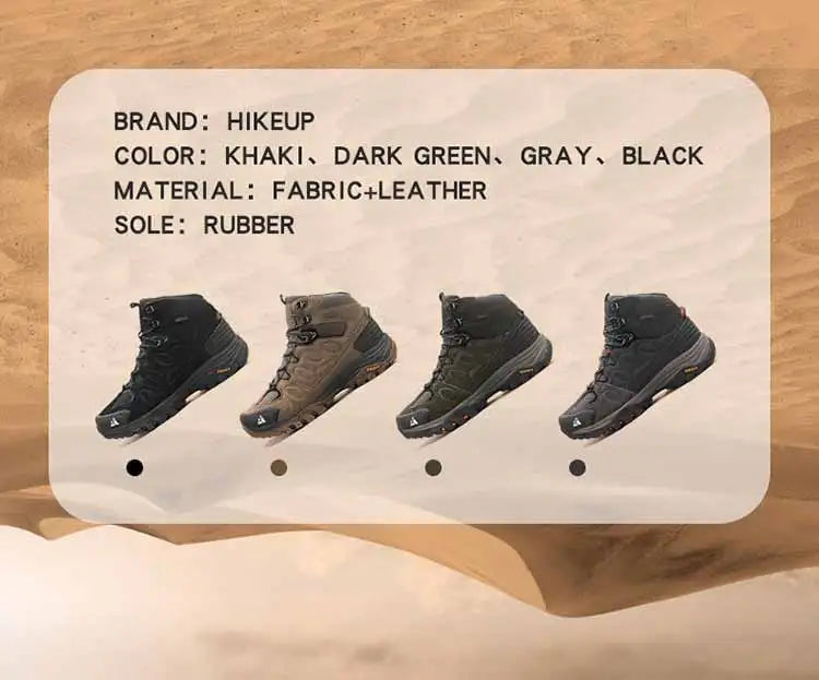 High-Top Men Hiking Boot Winter Outdoor Shoes Lace-Up Non-slip Sports Casual Trekking Boots Man Suede Warm Shoes