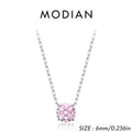 Rose Cut Pink CZ Pendant Necklace 925 Sterling Silver Sweet Delicate Light Pink Necklace For Women Party Fine Jewelry