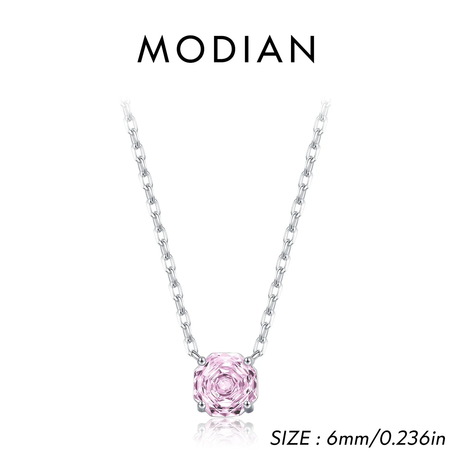 Rose Cut Pink CZ Pendant Necklace 925 Sterling Silver Sweet Delicate Light Pink Necklace For Women Party Fine Jewelry