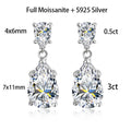 7 Carat Water-drop Pear Cut D Color Moissanite Diamond Engagement Drop Earrings For Women 925 Sterling Silver Fine Jewelry