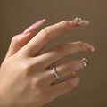 Stackable Synthetic Moissanite Ring for Women Handmade 925 Sterling Silver Yellow Gold plated Crown Wedding Band Jewelry