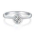 3 Stones Moissanite Engagement Ring s925 Sterling Silver Plated 18k White Gold GRA Certified Promise Rings for Women