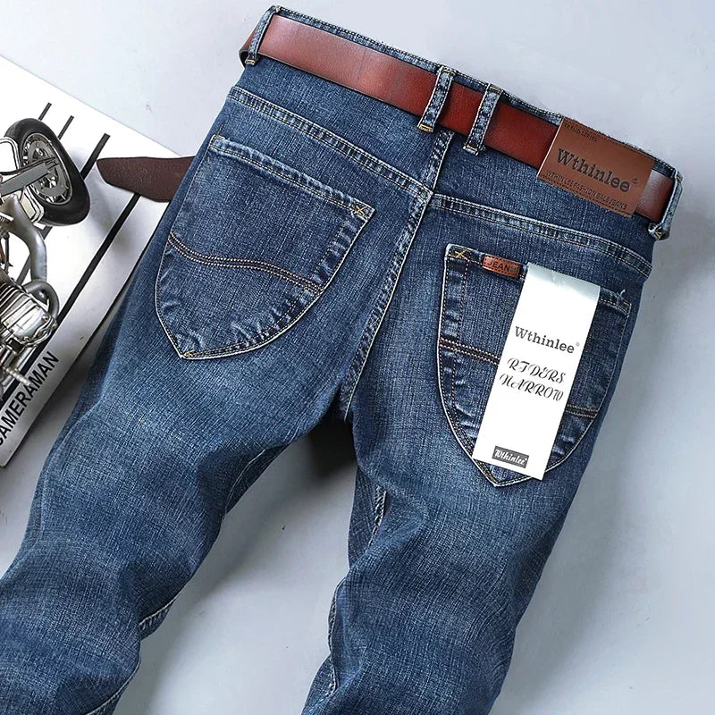 Mens High Quality Jeans Fashion Straight Denim Pants Men Classic Casual Jeans Male Plus Size Denim Trousers Ripped Jeans 28-40