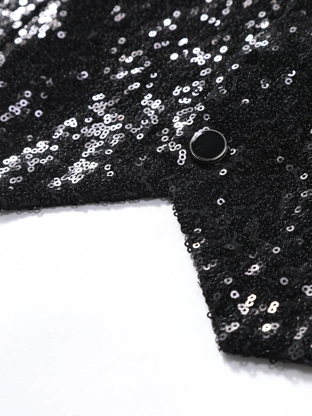 2026 New Black Men's Shiny Sequin Suit Collar Sleeveless Vest, Wedding/Party/Stage Performance, Gold or Silver Optional