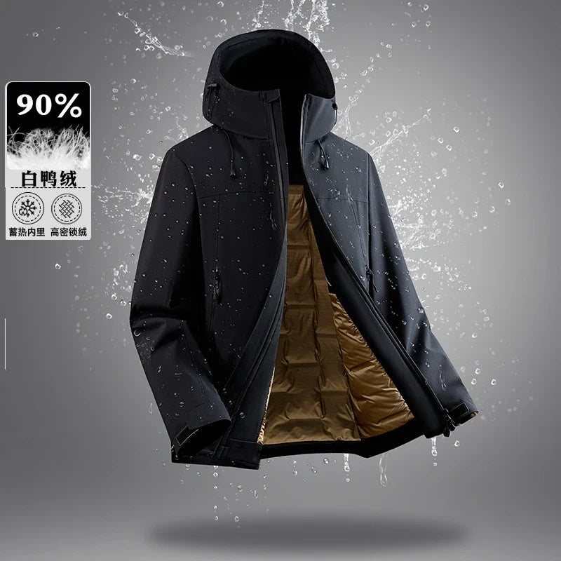 90% White Duck Down Men's Waterproof Windproof Warm Down Jacket 2025 Winter Jacket Casual Thick High-quality Clothing
