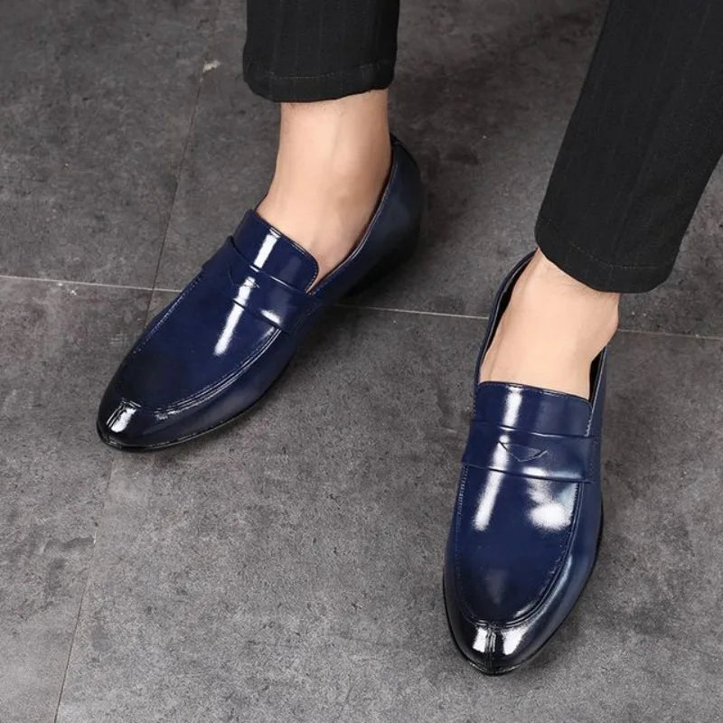 Business Pointed Toe Men's Formal Loafers Shoes Spring Autumn New Legitimate Leather Footwear Cheap Clearance Social Shoe Male