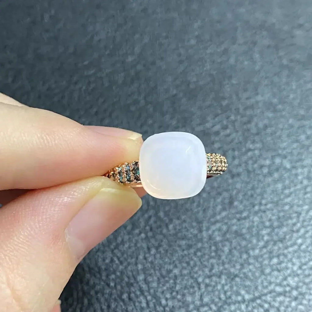 10.6mm Classic Ring for Women Light Blue Zircon Blue Topaz Candy Water Drop Crystal Ring Platinum Plated Jewelry Gift