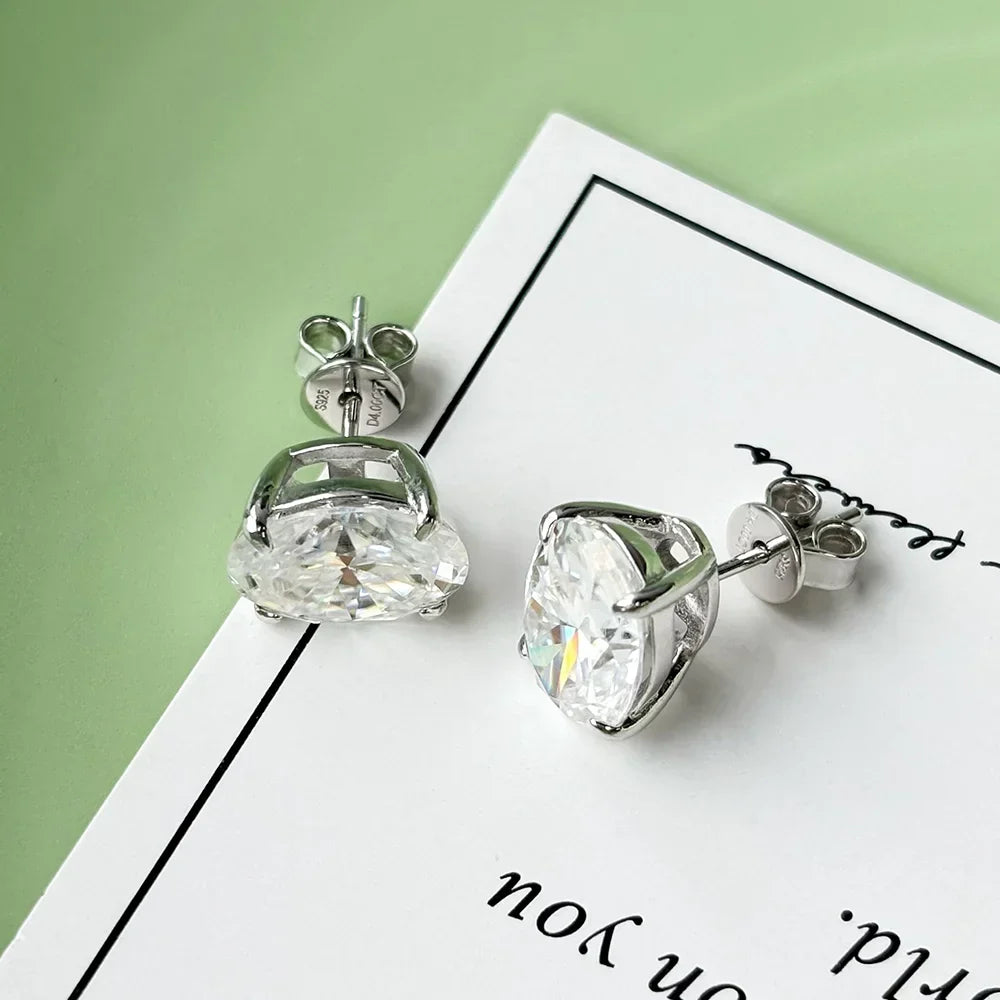 1ct-4ct Real Moissanite Earrings S925 Sterling Silver Earrings For Women Wedding Engagement Party Jewelry