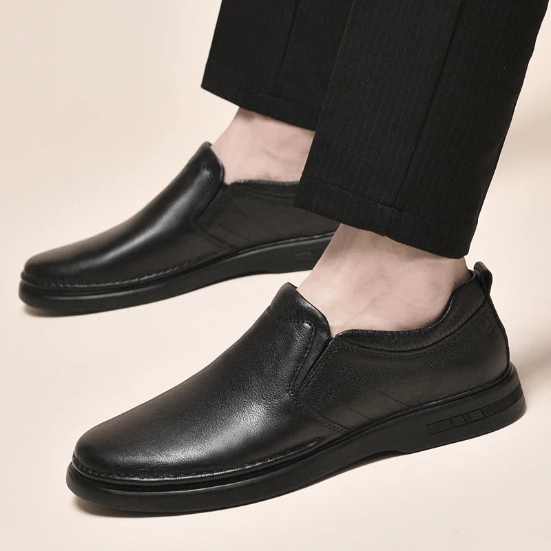 Genuine Leather for Men Business Shoes Stylish Male Comfortable Flats All-match Male Driving Shoes Classic Men Shoes for Wedding