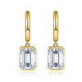 D VVS Emerald Moissanite Drop Earrings for Women GRA Certified Solid 925 Silver Plated 18k White Gold Hoop Drop Earring