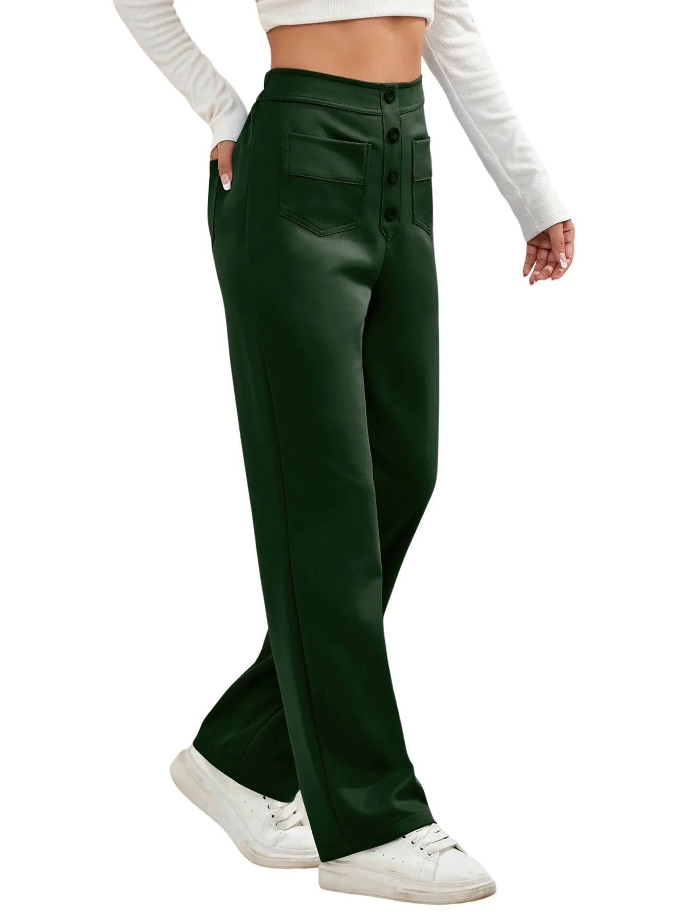 Women High-Waisted Multi-Pocket Cargo Pants