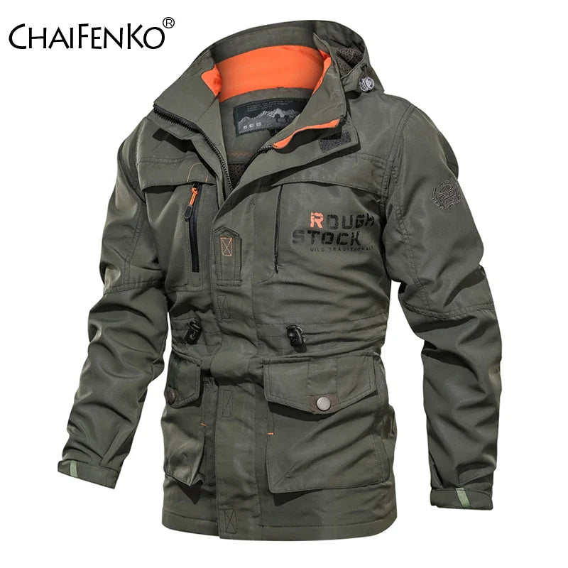 Men’s hooded outdoor windbreaker jacket, windproof casual coat, spring autumn camping, M–XXL