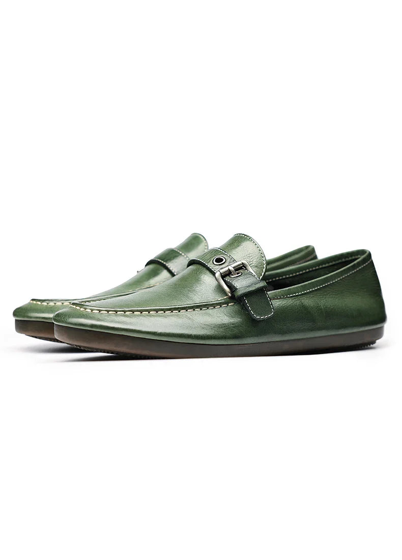 High-end Washed Genuine Leather Loafers Men's Shoes Slip on Fashion Trendy Casual Dress Work Leather Shoes Male Flats